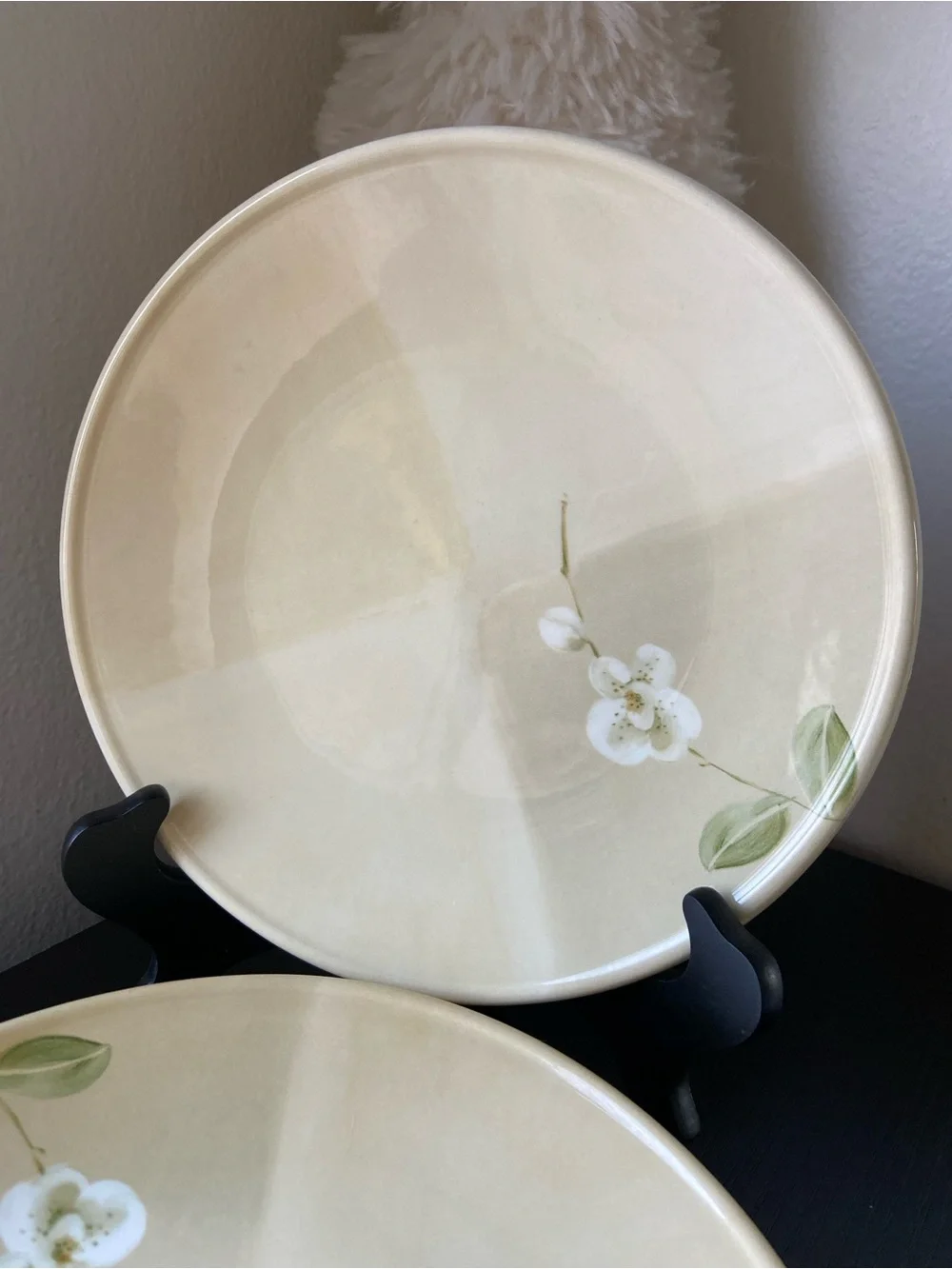 4 Crate & Barrel Orchid Plates 9 inch Royal Stafford Great Britain